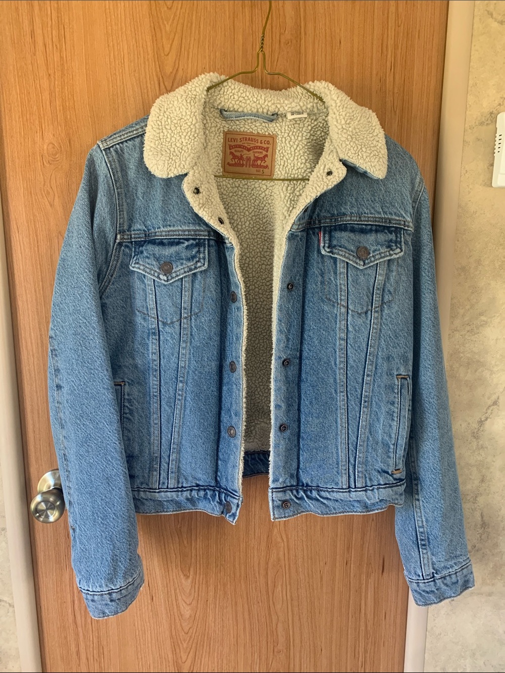 Levi's Light Blue Denim Sherpa Jacket